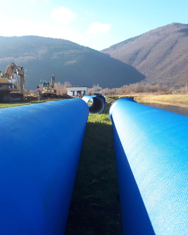 Construction of pressure pipeline DN 500